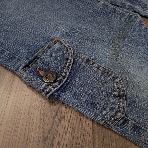 Arizona Jeans Co Girls Size 10 Blue Jeans Stretch Cargo Pockets - Picture 4 of 11